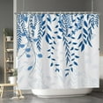 thumbnail image 3 of Blue Leaf Shower Curtains with Hooks Farmhouse Botanical Decorative Floral Leaves Fashion Shower Curtain for Bathroom Decor Waterproof Polyester Shower Curtain for Bathroom 84x72 Inch, 3 of 6