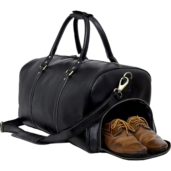 Leather Travel Bag ,Weekender Overnight Bag Leather Large Carry On Bag Travel Tote Duffel Bag for Men & Women