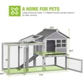 thumbnail image 6 of BUTINGLALE 51.6" L Chicken coop Outdoor Rabbit Hutch Indoor Bunny Cage Expandable Duck House(Grey), 6 of 8