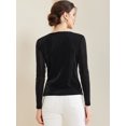 thumbnail image 4 of DARING DIVA Women's Ruched Cowl Neck Long Sleeves Glitter Tops S Black, 4 of 6
