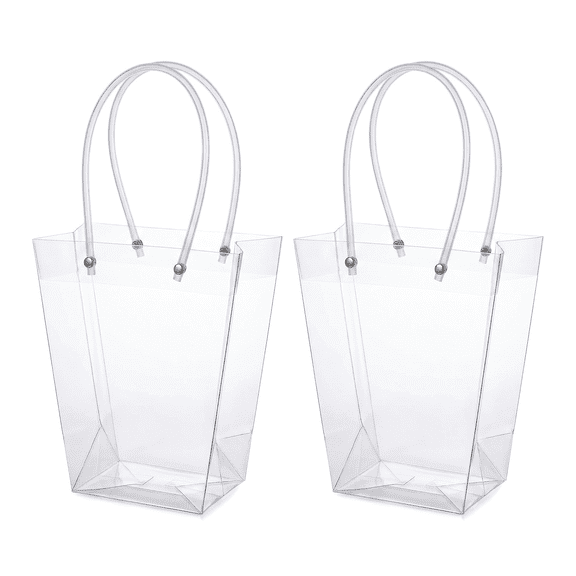 2pcs Flower Bouquet Bags,Gift Bouquet Packaging Bag, Transparent Tote Bag, Flower Wrapping Bags