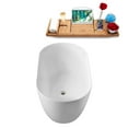 thumbnail image 4 of 51" Streamline G-38-187-BNK Soaking Glossy White Freestanding Tub and Tray With Internal Drain in Brushed Nickel, 4 of 13