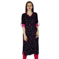 thumbnail image 1 of Bimba Kurta Kurta Florale Noire pour Femmes Tunique Classique Chic Décontractée, 1 of 2