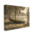 thumbnail image 3 of Lakeside Canoe Forest Wilderness Landscape Photograph Gallery Wrapped Canvas Print Wall Art, 3 of 7