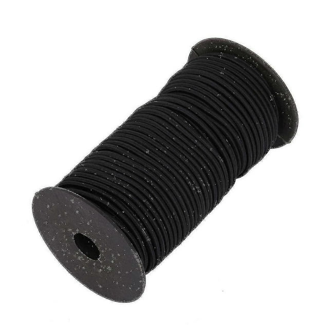 4mm Wide Elastic Band, Round Elastic Cord 250m Black