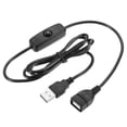 thumbnail image 1 of Unique Bargains Rallonge USB Mâle vers Femelle 100cm avec Interrupteur 501 Noir, 1 of 5