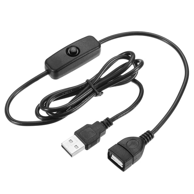 Unique Bargains Rallonge USB Mâle vers Femelle 100cm avec Interrupteur 501 Noir