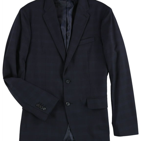 Perry Ellis Mens Stretch Two Button Blazer Jacket, Blue, 40 Regular