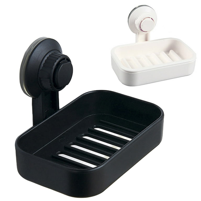 Soap Holder Soap Dish for Shower Suction Cup Wall Mounted NO-Drilling Self  Draining Removable Waterproof Strong Vacuum Suction Bar Soap Sponge Holder  for Shower Bathroom Bathtub Kitchen Sink 