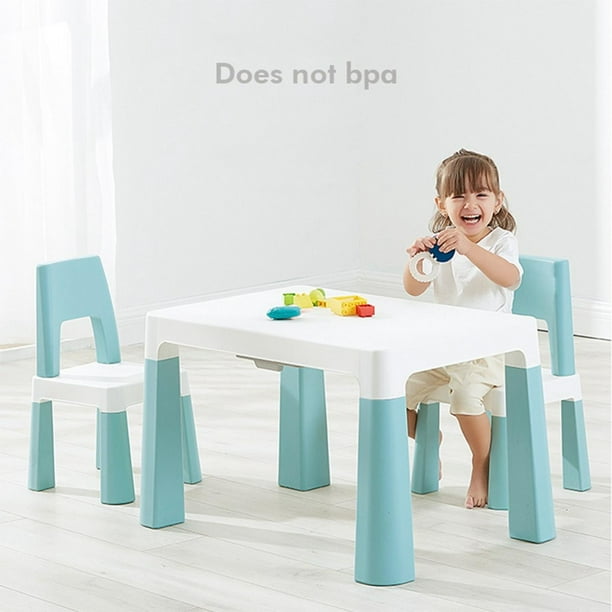 Konbeca Toddler Kids Table And Chair Set Children Activity Tables With Storage Drawer Kids Table Set Blue Walmart Com Walmart Com