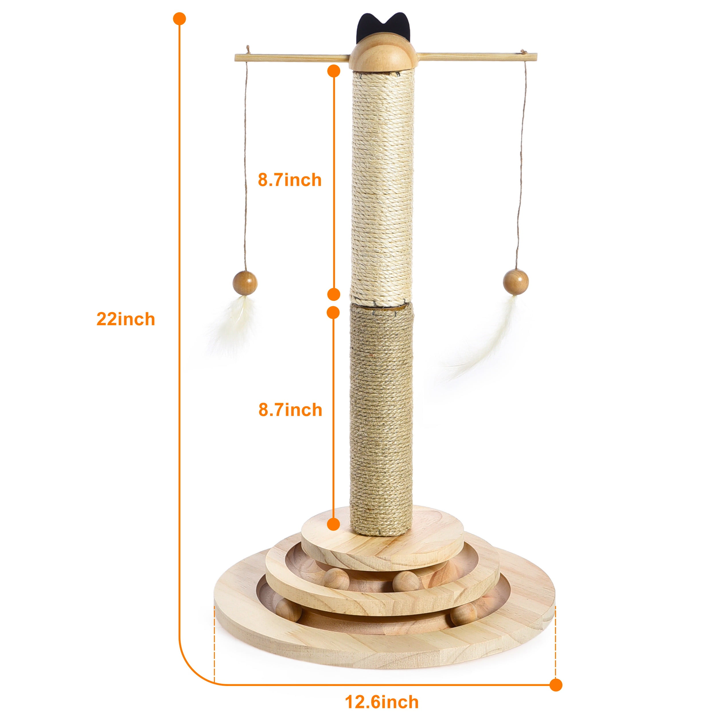 Vibrant Life Assembly Required Particle Board & Sisal Cat Scratching Posts Set with Wood balls, Brown Animal (1 Pack)