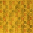 thumbnail image 1 of Ahgly Company Machine Washable Indoor Square Abstract Yellow Modern Area Rugs, 6' Square, 1 of 4