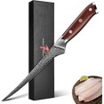 thumbnail image 1 of Purple Dragon Damascus Fillet Knife 7 Inch, Boning Knife for Meat Cutting, VG10 Steel Filet Knife for Fish Chicken Deboning Meat Trimming, Razor-Sharp Fish Knife with Gift Box, 1 of 8