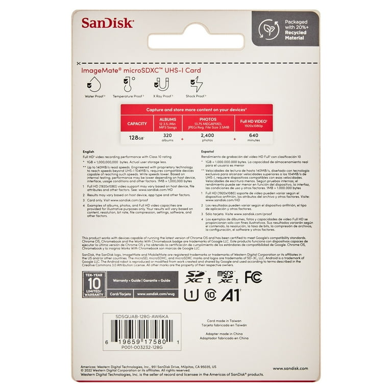 SanDisk 128GB ImageMate microSDXC UHS-1 - Up to 140MB/s
