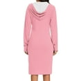 thumbnail image 4 of Womens Work Dresses Long Sleeve Hooded Dress for Women with Pocket Hoodie Dress Fall Sweatshirts Midi Dress Maxi Fall Dress S-88 Pink-a S, 4 of 6