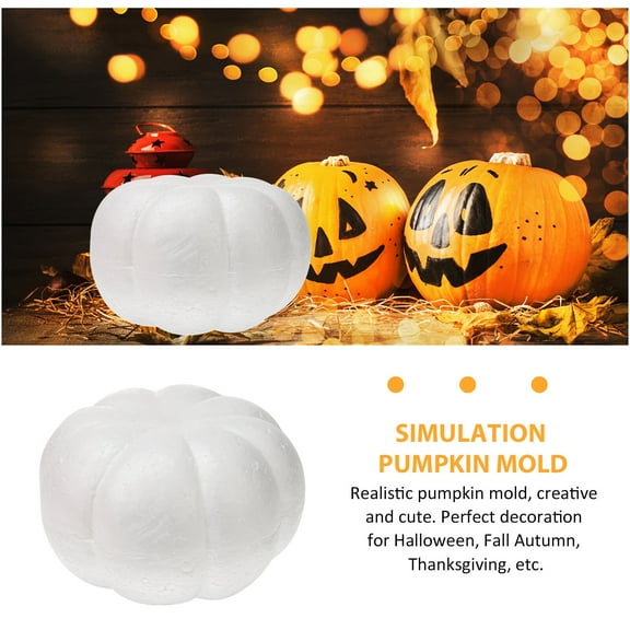 UNOMOR White Foam Simulation Pumpkin Mold 1Pcs 7.9x7.9x3.9in