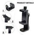 thumbnail image 5 of 360° Rotation Mobile Phone Holder Mount Adapter for Tripod Compact Adjustable Smartphone Stand Compatible for iPhone for Samsung 7x4x2cm Black ABS, 5 of 10