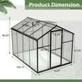 thumbnail image 2 of 6x8 FT Greenhouse for Outdoors, Polycarbonate Greenhouse with Quick Setup Structure and Roof Vent, Aluminum Large Walk-in Greenhouse for Outside Garden Backyard, Black, 2 of 9