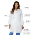 thumbnail image 2 of Landau Relaxed Fit 3-Pocket 4-Button Full-Length Lab Coat for Women 3155, 2 of 5