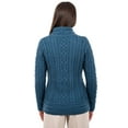thumbnail image 4 of SAOL 100% Merino Wool Women's Aran Zip Cable Knit Cardigan Sweater Irish Jacket Made in Ireland, 4 of 5