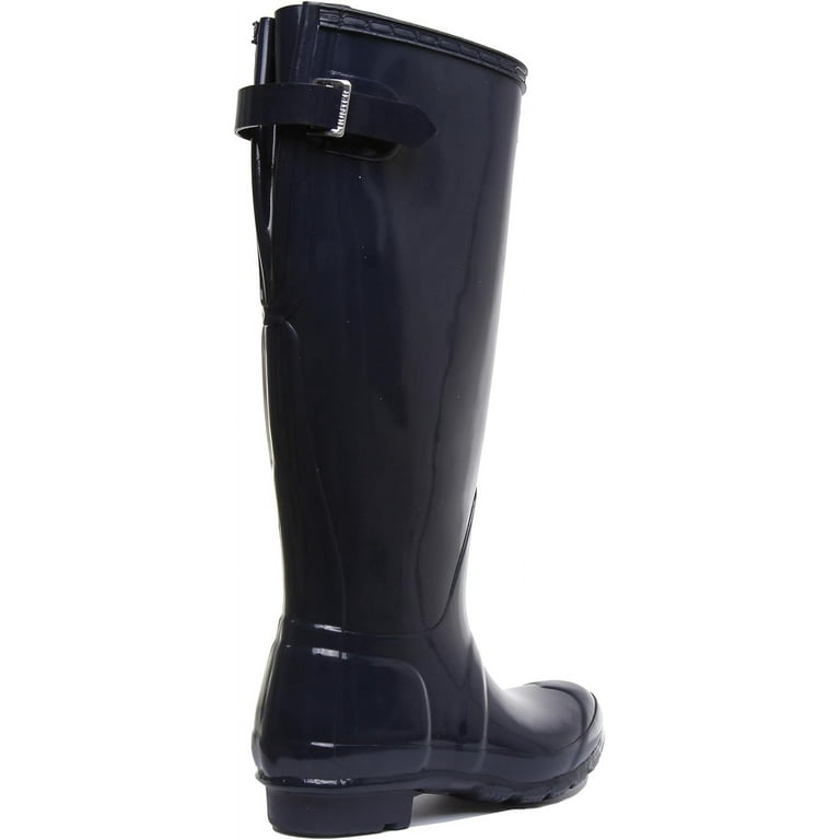 Hunter Women s Original Back Adjustable Gloss Rain Boots Navy