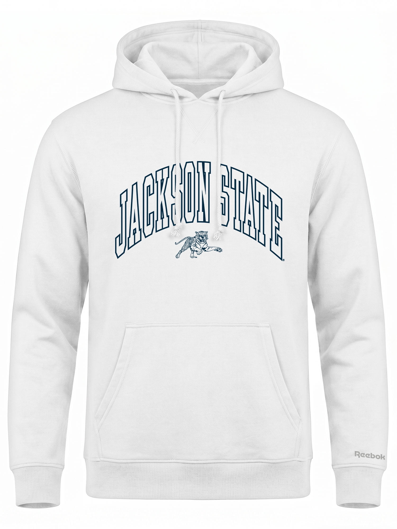 Jackson State Tigers Reebok Mens White Hooded Sweatshirt