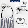 thumbnail image 3 of Bathroom Hardware Set 2 Pieces Towel Ring and Toilet Paper Holder 304 Stainless Steel Hand Towel Holder and Towel Hanger Wall Mounted (Chrome Finish), 3 of 5