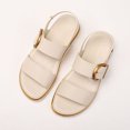 thumbnail image 4 of Sandalias planas Sandalias de verano Sandalias Mujeres Correa de tobillo de punta abierta (42) Beige, 4 of 9