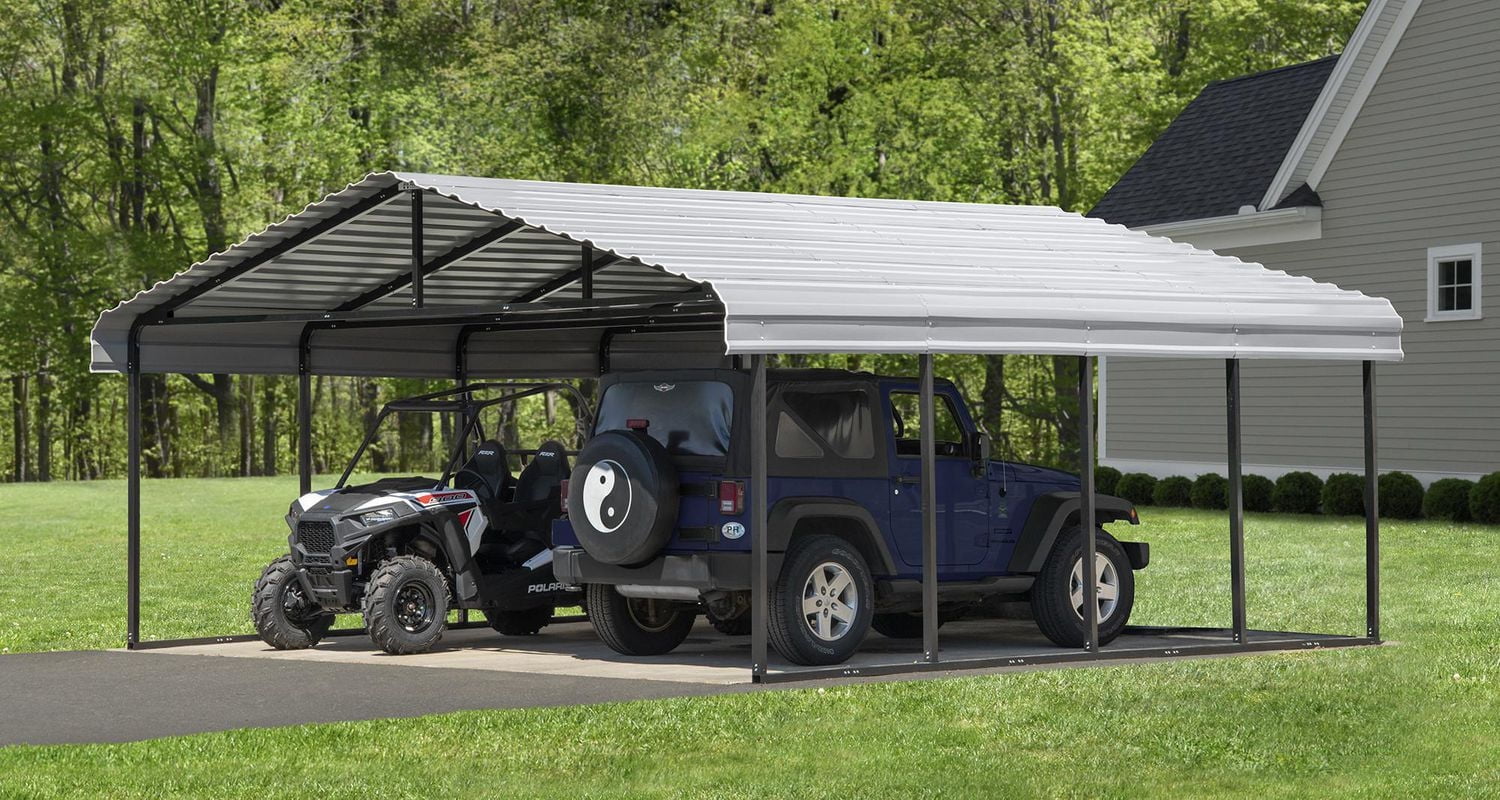Arrow Carport 20 x 20 - Eggshell