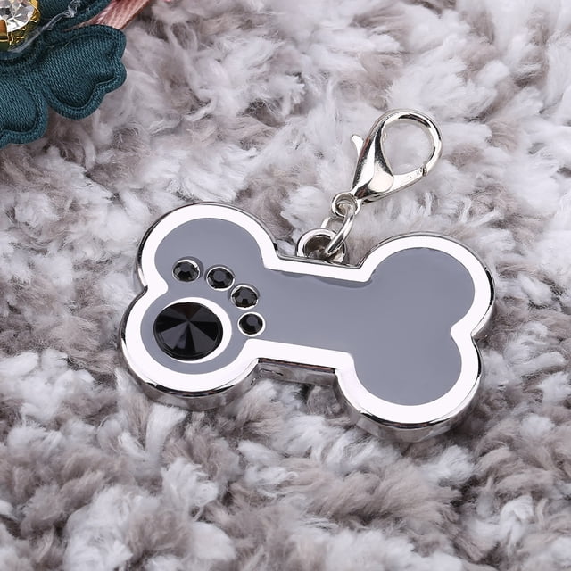 Bone Shape Purple ID Tag Dog Name Necklace, Dog Tag, Zinc Alloy For Dog Tag Cat Tag