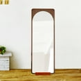 thumbnail image 3 of OULII 1Pack Rectangular Wood Mirror Holder for Floor in Brown Color, 3 of 6