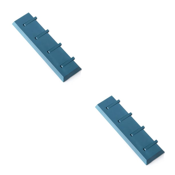 Yuarrent Colgador de plástico para almacenamiento, autoadhesivo, sin taladro, resistente, para el hogar, cocina, baño, ropa, gancho, azul Azul 2piezas Yuarrent CBP485826