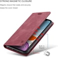 thumbnail image 2 of Case for iPhone 11 6.1 inch, Retro Matte Protective Leather Case with RFID Blocking Viewing Stand Magnetic Closure TPU Shell Flip Cover - Red, 2 of 16