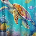 thumbnail image 5 of Orinice  Sea Turtle Shower Curtain Watercolor Turtle Ocean, Blue Ocean Bathroom Curtain Set with Hooks  69x72, 5 of 7