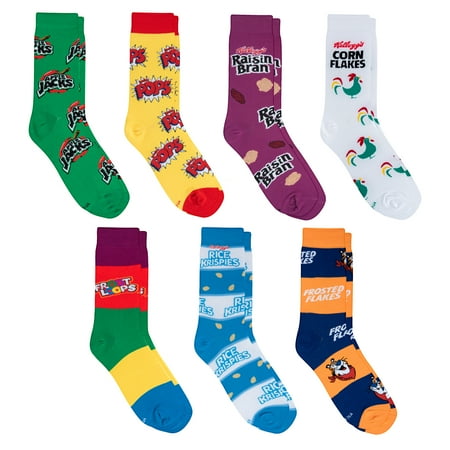 

Crazy Socks Breakfast Food Funny Cute Novelty for Men Women Fun 7 Pack Cereal