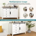 thumbnail image 4 of Dasun Drawer dresser cabinet,Sideboard,bar cabinet,Buffet server console,table storge cabinets,Slide the barn door for Dining Room,Living Room,bedroom,Kitchen Hallway,Brown +white, 4 of 5