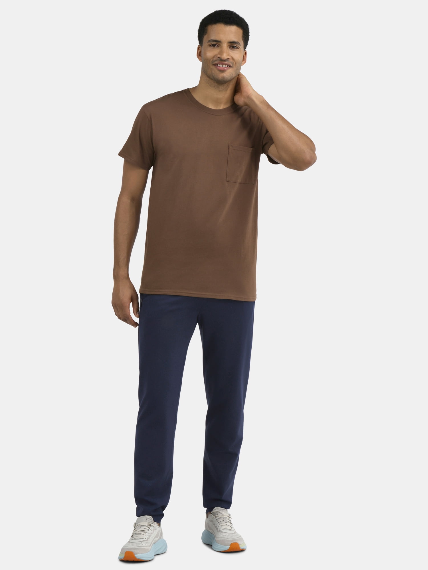 Athletic Works Men's and Big Men's Cotton Pocket Tee, Sizes XS-5XL and Tall Sizes