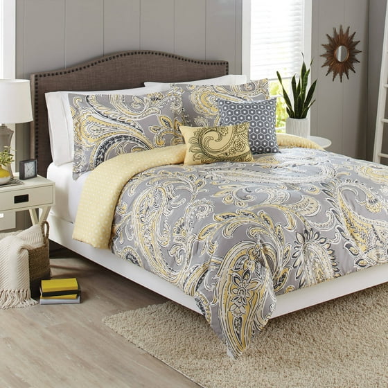 Better Homes and Gardens Yellow Paisley 5Piece Comforter Set