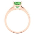 thumbnail image 4 of 2 ct Cushion Cut Simulated Green Diamond Solitaire 18K Rose Gold Womens Engagement Ring, 4 of 5