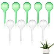 CAIDI 10 Pcs Automatic Plant Watering Bulbs, Indoor Automatic Self-Watering Globes, Green Plastic Watering Balls for Vacation Houseplant Garden