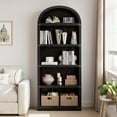 thumbnail image 3 of Accreate Bookcase 5 Shelf Arched Bookshelf 71.65in Tall Bookcase Farmhouse Display Storage Rack Wooden Bookshelves for Home office, Living Room, 3 of 9
