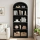 thumbnail image 3 of Librería Arqueada de 5 Estantes con Puertas, Librero Alto de Estilo Campestre para Oficina en Casa, Estante de Exhibición de Madera, 3 of 7