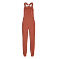 thumbnail image 6 of Women's Solid Color Work Overalls Fashionable Casual Leggings Jumpsuit for Women | Aestivo,Orange L, 6 of 9