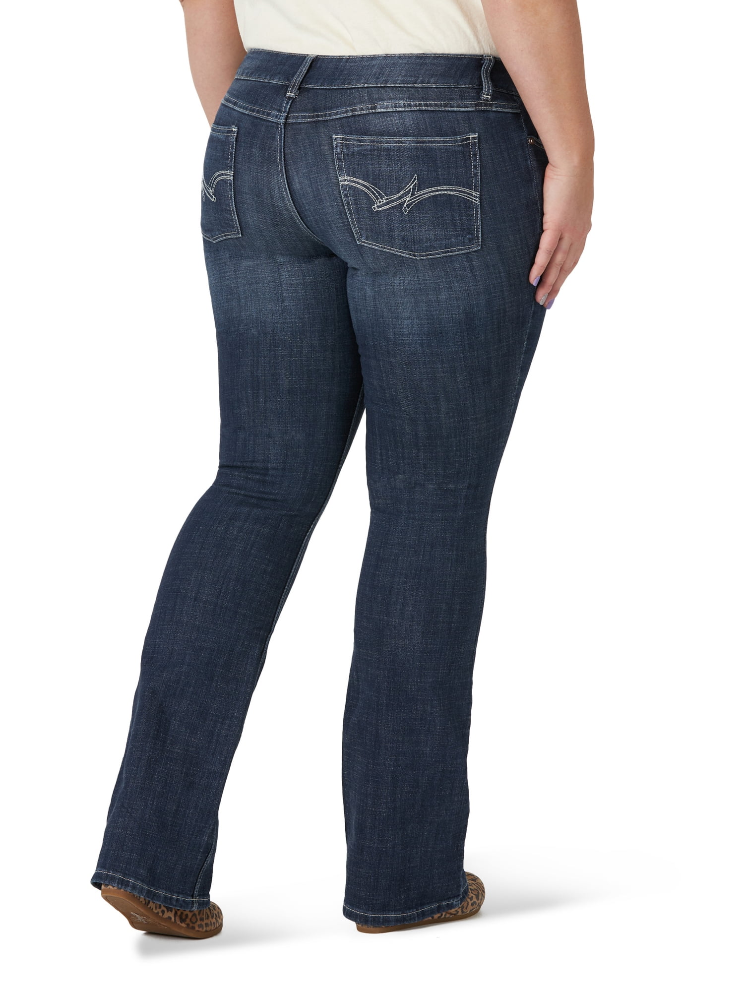 Wrangler Women's Plus Size Essential Mid Rise Bootcut Jean