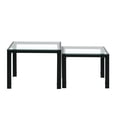 thumbnail image 6 of Nesting Coffee Table Set of 2, Square Modern Stacking Table with Tempered Glass Finish for Living Room,Transparent, 6 of 9