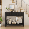 thumbnail image 2 of 39" Console Table with 2 Drawers,Wood Narrow Accent Sofa Table Entryway Table with Storage Shelf for Living Room,Front Hall,Hallway,Black, 2 of 6