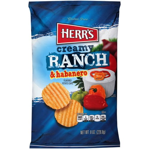 Herr's Creamy Ranch & Habanero Potato Chips, 8 Oz.