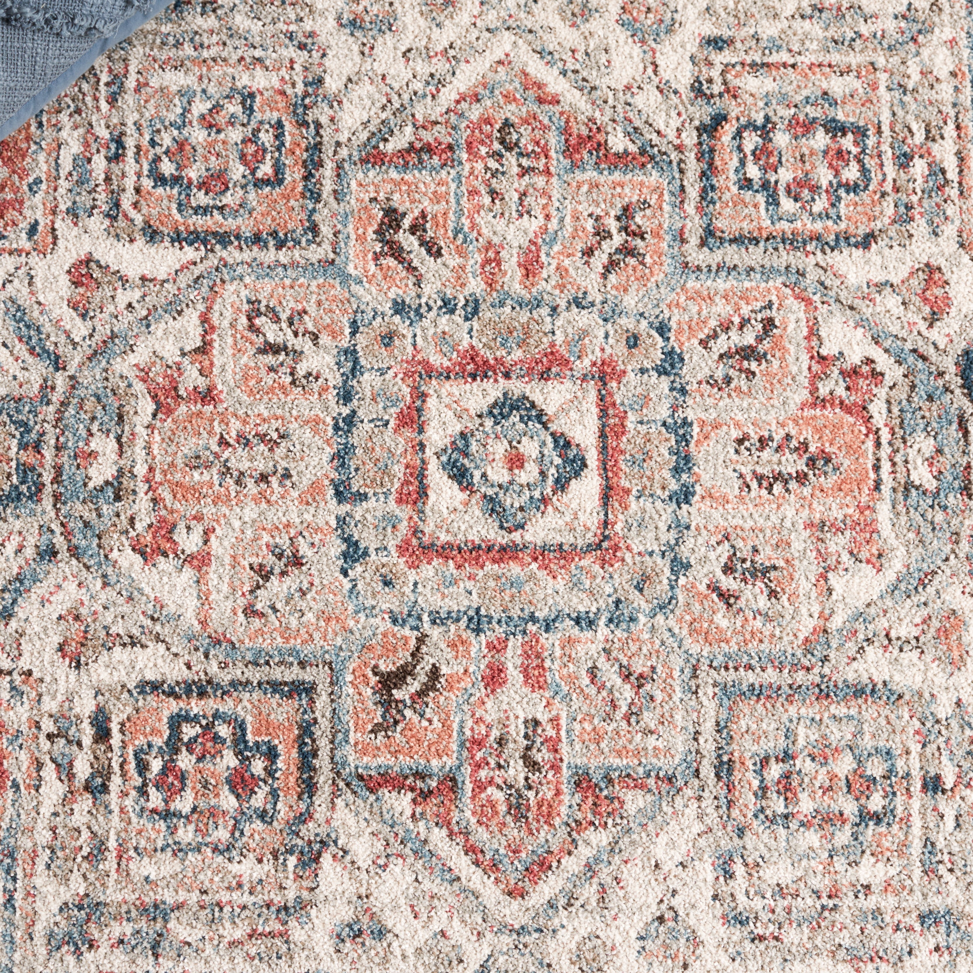 SAFAVIEH Vintage Tabriz Abagail Medallion Runner Rug, Rust/Blue, 2' x 8'
