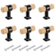 thumbnail image 1 of Uxcell 6 Pcs T Bar Tiradores de Cajón de Madera con Agujero Único y Tornillos, Marrón Oscuro/Negro, 1 of 1