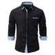 thumbnail image 1 of Blusa y camisa de manga larga con cuello vuelto para hombre, blusa informal de moda con cuello vuelto, camisa transpirable de manga larga, blusa para hombre, 1 of 8